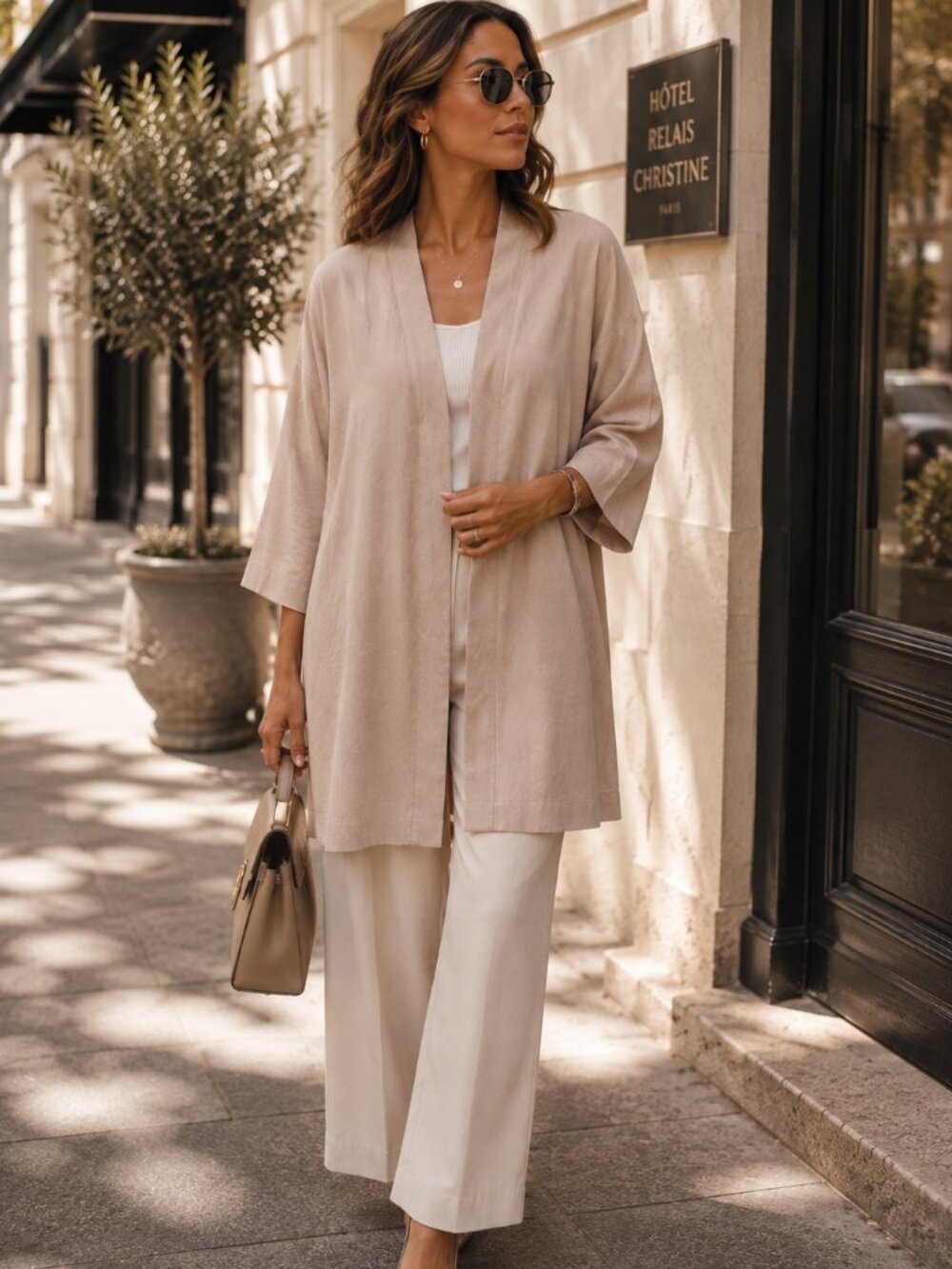 New Zara Oversized Viscose Lightweight Comfy Open Size XS Jacket Tan